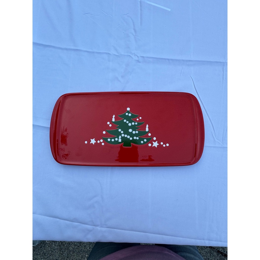 Vintage Waechtersbach Christmas Tree Red  Serving Platter West Germany 12.5in